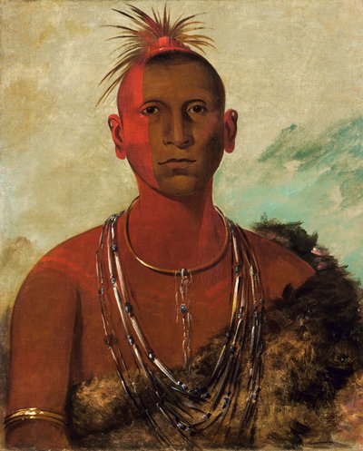 Náh-se-ús-kuk, Wervelende Donder, Oudste Zoon van Zwarte Havik door George Catlin