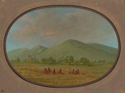 Nishnabotana Bluffs, Upper Missouri, 1861-1869 door George Catlin