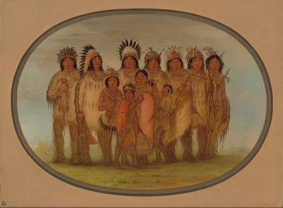 Ojibbeway Indianen in Parijs door George Catlin