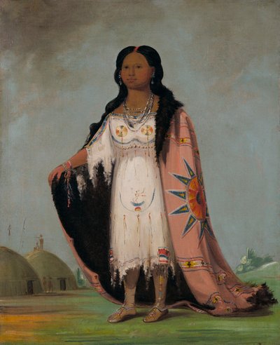 Pshán-shaw, Zoetgeurend Gras, Twaalfjarige Dochter van Bloedige Hand door George Catlin