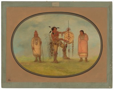 Saukie krijger, zijn vrouw en een jongen door George Catlin