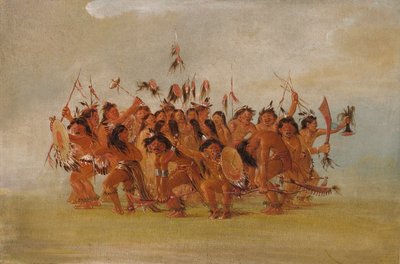Scalpdans, monding van de Teton-rivier door George Catlin