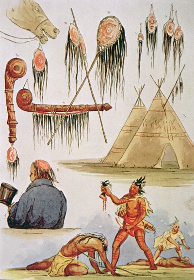 Scalperen en decoratief gebruik van scalpen door George Catlin