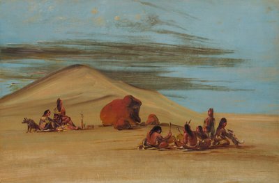 Sioux aanbidden bij de rode rotsen, 1837-1839 door George Catlin