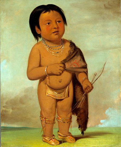 Tcha-aés-ka-ding, kleinzoon van het rugvet van de buffelstier door George Catlin
