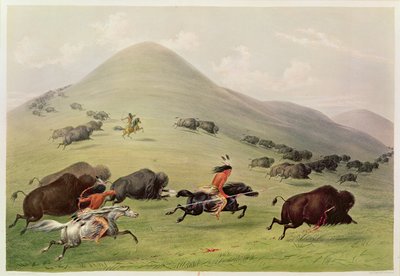 De Buffeljacht, ca.1832 door George Catlin