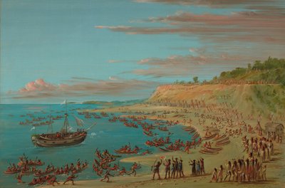 De Griffin komt de haven van Mackinaw binnen. 27 augustus 1679 door George Catlin