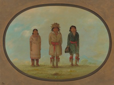 Drie Creek Indianen, 1861-1869 door George Catlin