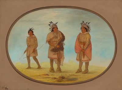 Twee Weeah Krijgers en een Vrouw door George Catlin