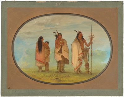 Weeco-hoofd, zijn vrouw en een krijger door George Catlin