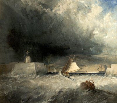 Haven van Whitby, North Yorkshire, 1836 door George Chambers