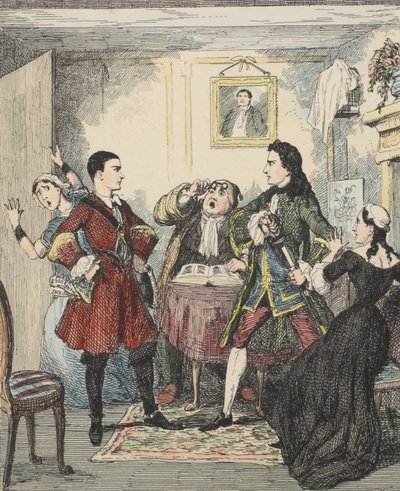 Stoutmoedigheid van Jack Sheppard, illustratie uit Jack Sheppard: Een Romantiek door William Harrison Ainsworth door George Cruikshank