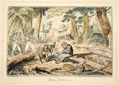 Davy Jenkins, uit Greenwich Hospital, een serie maritieme schetsen, beschrijvend het leven van een marineman, uitgegeven 1826 door George Cruikshank