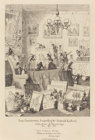 Feeënkenners Inspecteren de Tekeningenverzameling van Mr. Frederick Locker door George Cruikshank