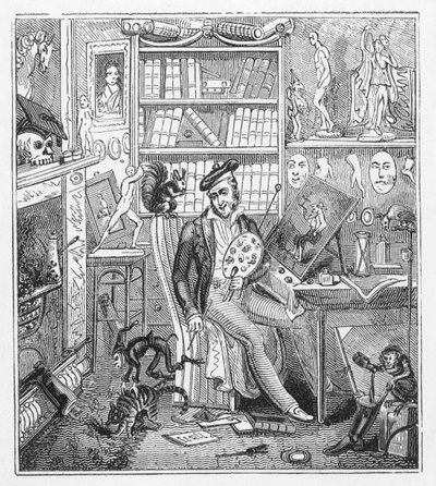 Frontispice illustratie voor Cruikshank at Home door George Cruikshank