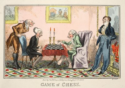 Schaakspel, uitgegeven door Thomas McLean, 1835 door George Cruikshank