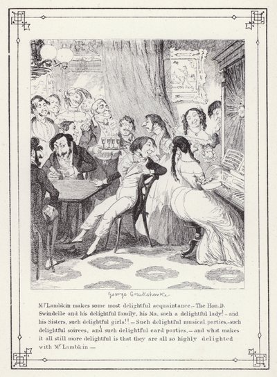 Illustratie voor Het Eigen Boek van de Vrijgezel, of De Voortgang van de Heer Lambkin (Gent) (gravure) door George Cruikshank