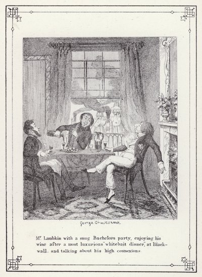 Illustratie voor The Bachelor’s Own Book, of The Progress of Mr Lambkin (Gent) door George Cruikshank
