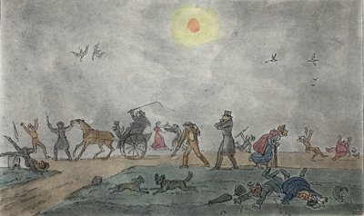 November - Oude Stijl - Zweef door de mist en vuile lucht, pub. 1835 door George Cruikshank