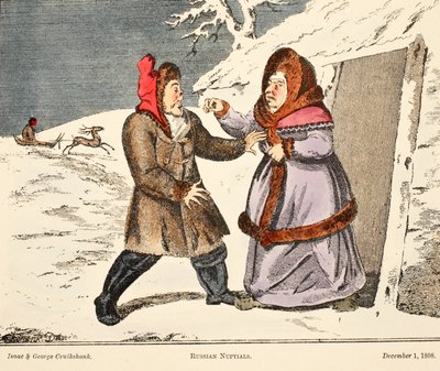 Russische bruiloften, uitgegeven 1808 door George Cruikshank