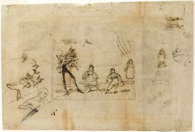 Studie voor de Dansles, deel 2: Het Menuet door George Cruikshank