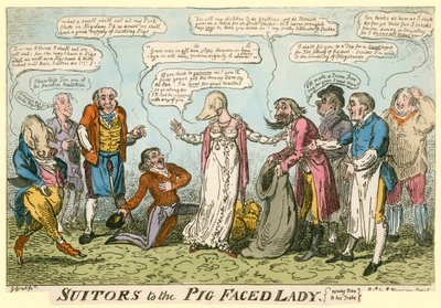 Vrijers van de Varkenskop Dame van Manchester Square, Londen door George Cruikshank