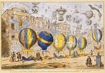 Taxi ballonnen, uitgegeven door G. Humphrey, 1825 door George Cruikshank