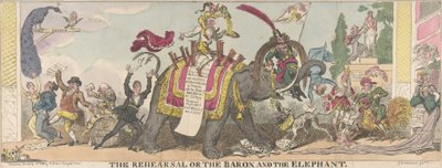 De Repetitie of de Baron en de Olifant, 1 januari 1812 door George Cruikshank
