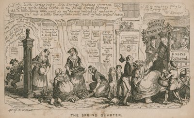 Het Lente Kwartaal; cartoon door George Cruikshank