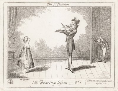 De dansles: de eerste positie door George Cruikshank