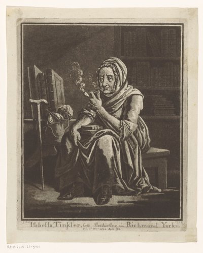 Portret van de boekverkoopster Isabella Tinkler uit Richmond op 92-jarige leeftijd door George Cuitt (I)