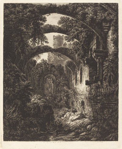De Grote Zaal in Conway Castle door George Cuitt the Younger