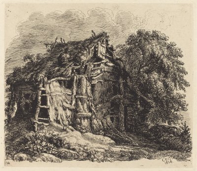 Welsh Hut in Machynllaeth door George Cuitt the Younger