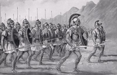 Een Macedonische Phalanx, illustratie uit 
