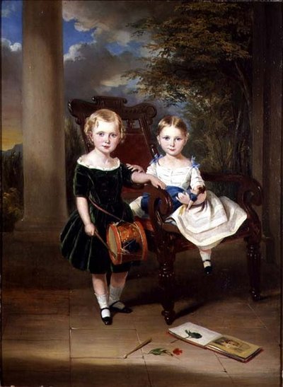 Portret van twee kinderen genaamd Herbert en Rose door George Duncan Beechy