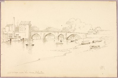 Oude brug over de Dee, Chester door George Elbert Burr
