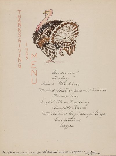 Thanksgiving-menu door George Elbert Burr