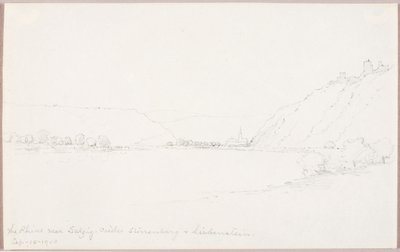 De Rijn bij Salzig, kastelen Stirrenberg en Liebenstein door George Elbert Burr