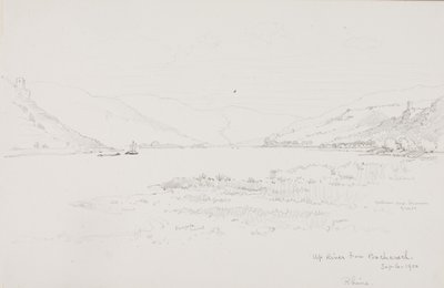 Stroomopwaarts van Bacharach, Rijn door George Elbert Burr