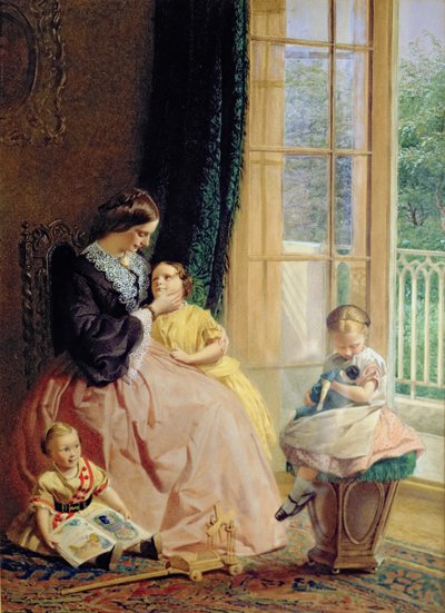 Mevrouw Hicks, Mary, Rosa en Elgar door George Elgar Hicks