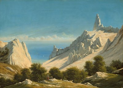 Uitzicht op Sommerspiret, de kliffen van Møn door George Emil Libert