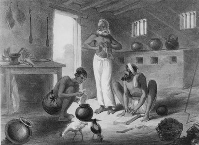 Onze kookkamer, ca. 1858 (lithografie) door George Francklin (after) Atkinson