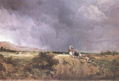 Landschap met Koeien door George Frederic Watts