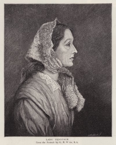 Portret van Emily Tennyson, Lady Tennyson, vrouw van de Engelse Dichter des Vaderlands Alfred, Lord Tennyson door George Frederick (after) Watts