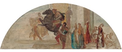 Compositieschets voor een niet-uitgevoerde muurschildering door George Frederick Watts