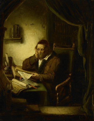 Oude Man in zijn Studie door George Gillis Haanen
