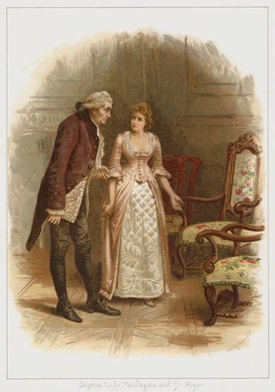 Sophia, Lady Newdegate, en Sir Roger door George Goodwin Kilburne