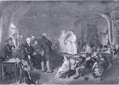 Catechisatie in een klaslokaal, uit The Magazine of Art 1893, Cassell and Company, 1893 door George Harvey