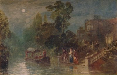 Maanlicht: het Terras, Haddon Hall, 1873, 1935 door George Haydock Dodgson