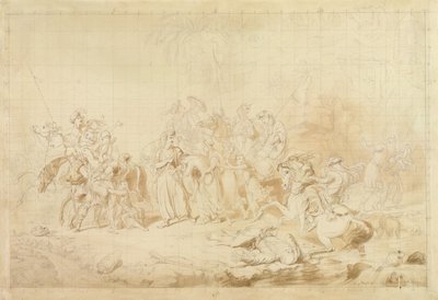 Bandieten van Koerdistan helpen Georgiërs bij het verrassen en ontvoeren van Circassische vrouwen ca. 1827-28 door George Hayter